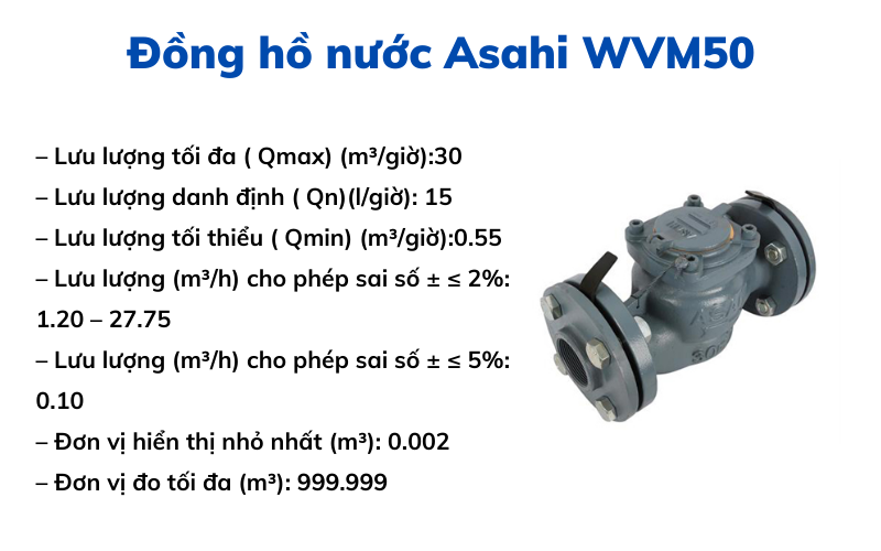 Đồng hồ nước Asahi WVM50