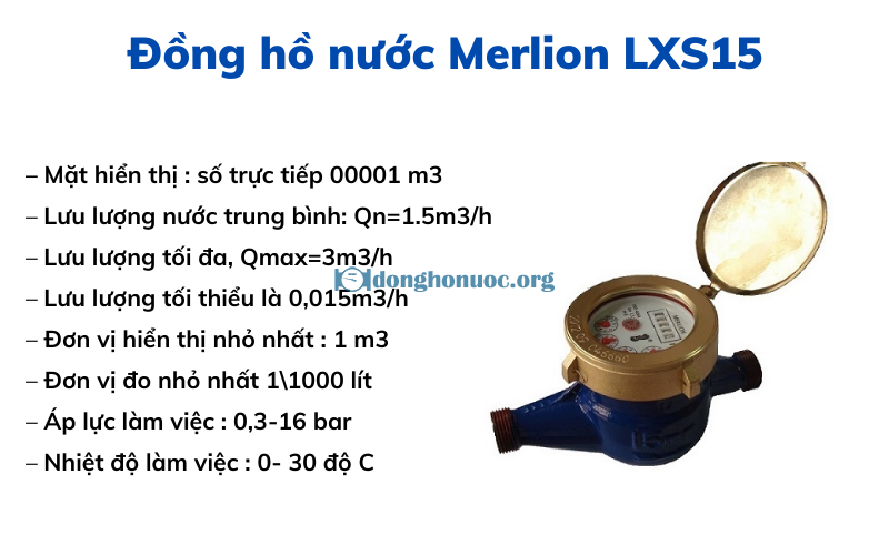 Đồng hồ nước Merlion LXS15
