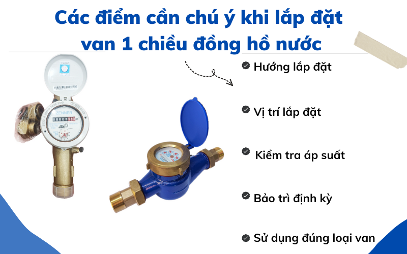 van 1 chiều đồng hồ nước