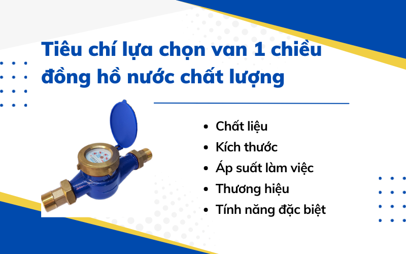 van 1 chiều đồng hồ nước